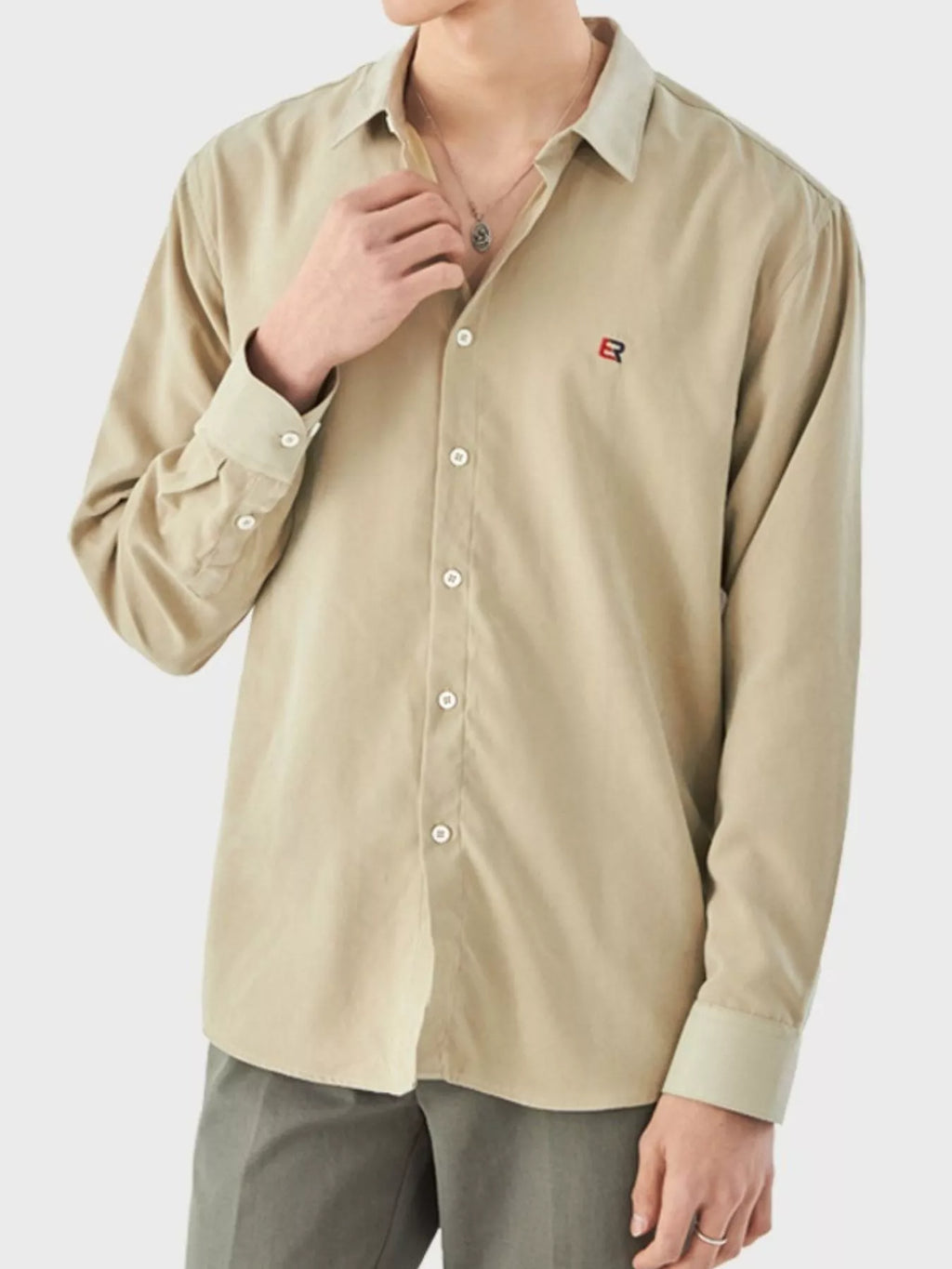 Men's Full Size Casual Button Up Long Sleeve Shirt Plus Size