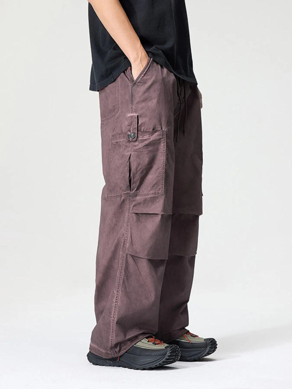 Men's Full Size Wide Leg Cargo Pants Plus Size