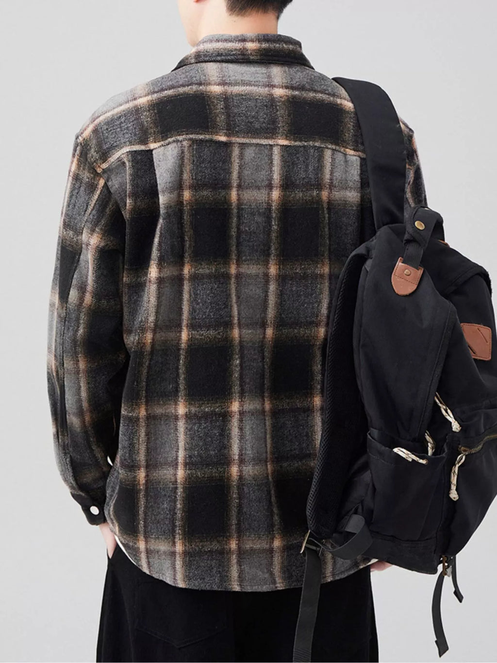 Men's Plaid Button Up Long Sleeve Shirt