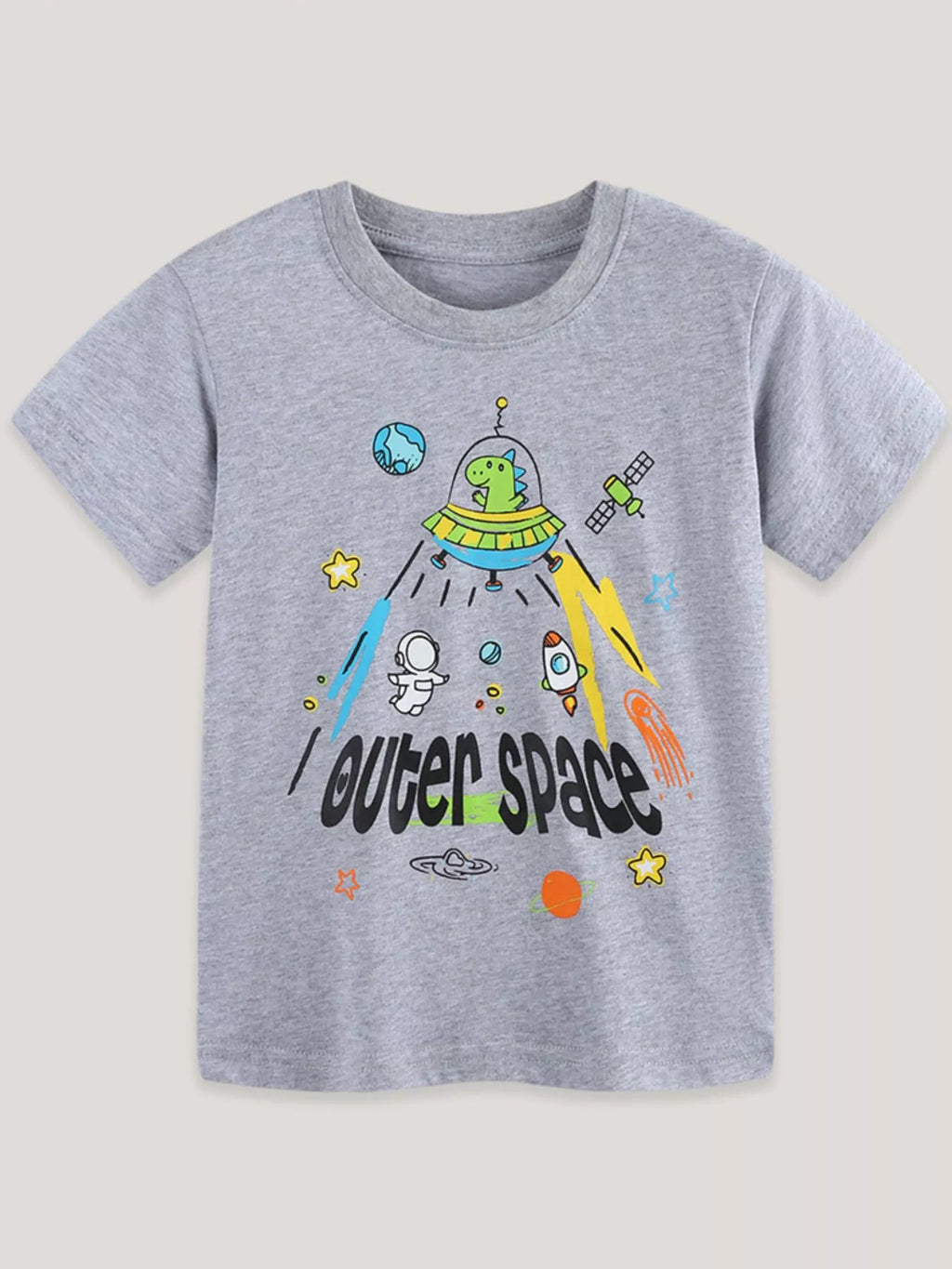 Children's Outer Space Graphic Short Sleeve T-Shirt