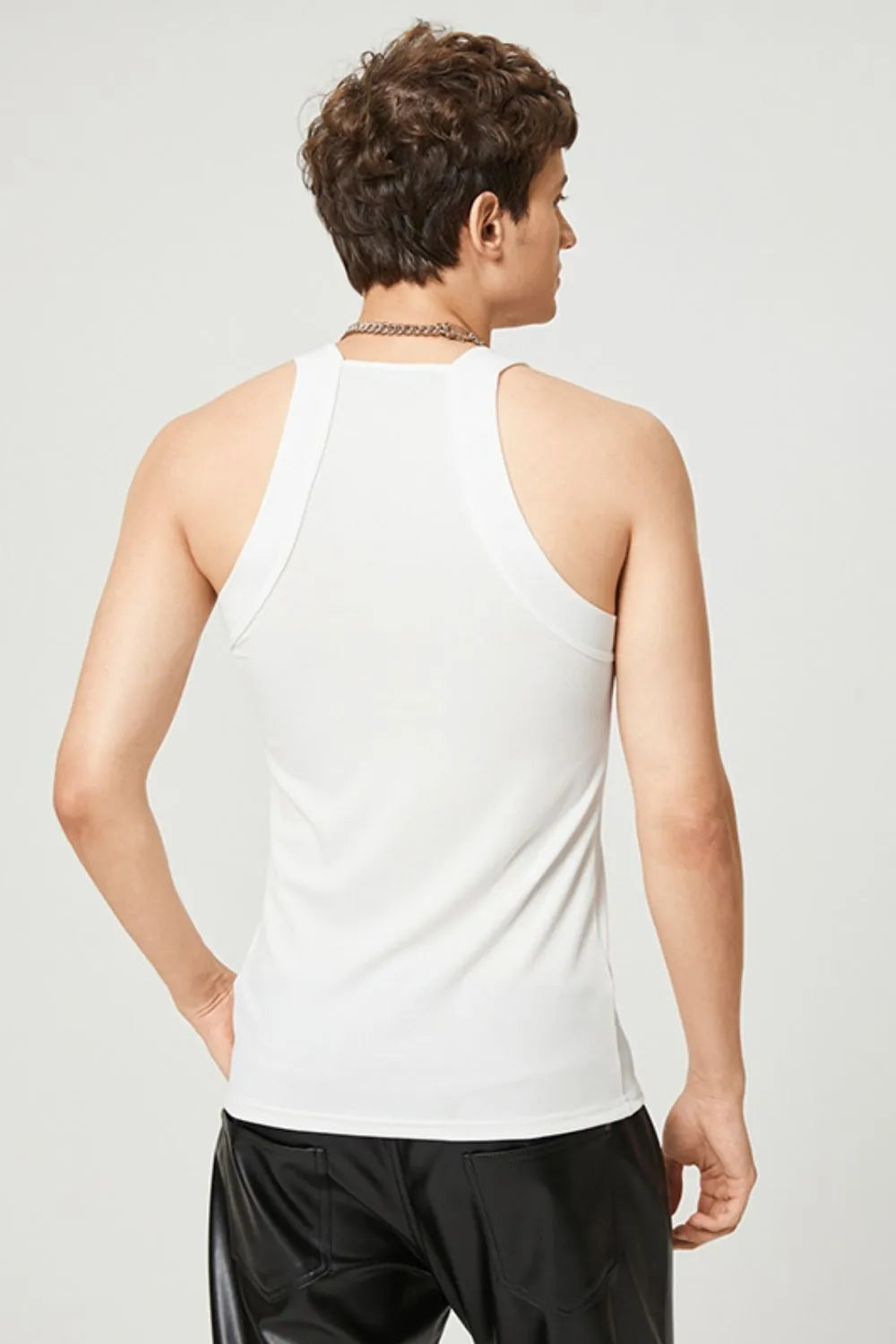 Men's Full Size Square Neck Wide Strap Tank Plus Size