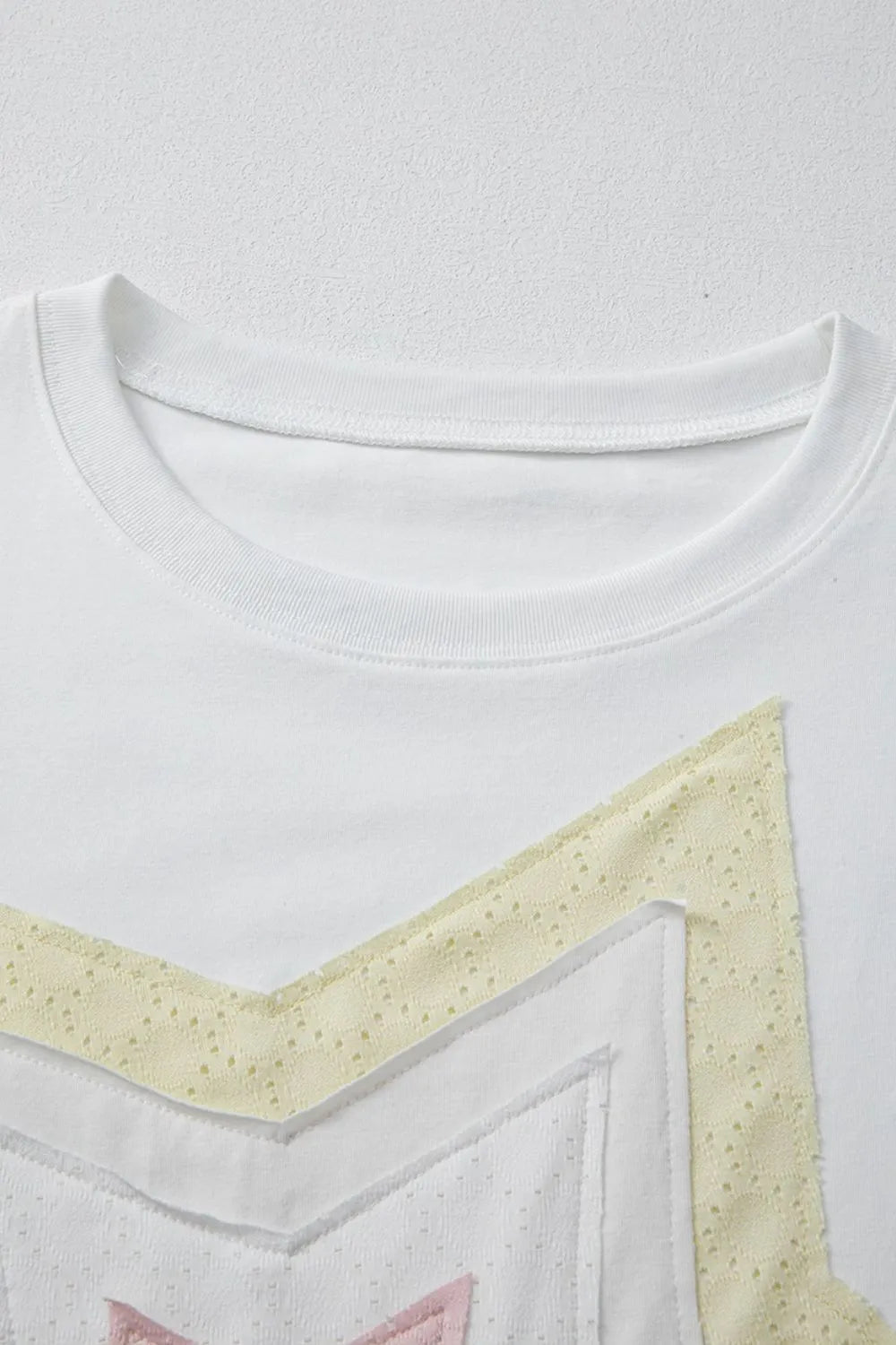 Star Layered Patched Graphic Drop Shoulder Half Sleeve Loose Tee