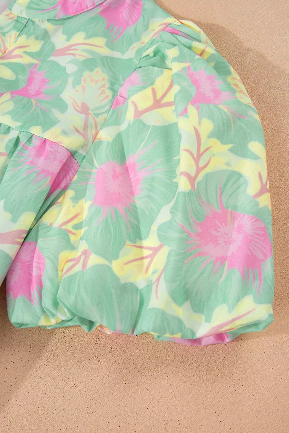 Floral Print Puff Sleeve Blouse