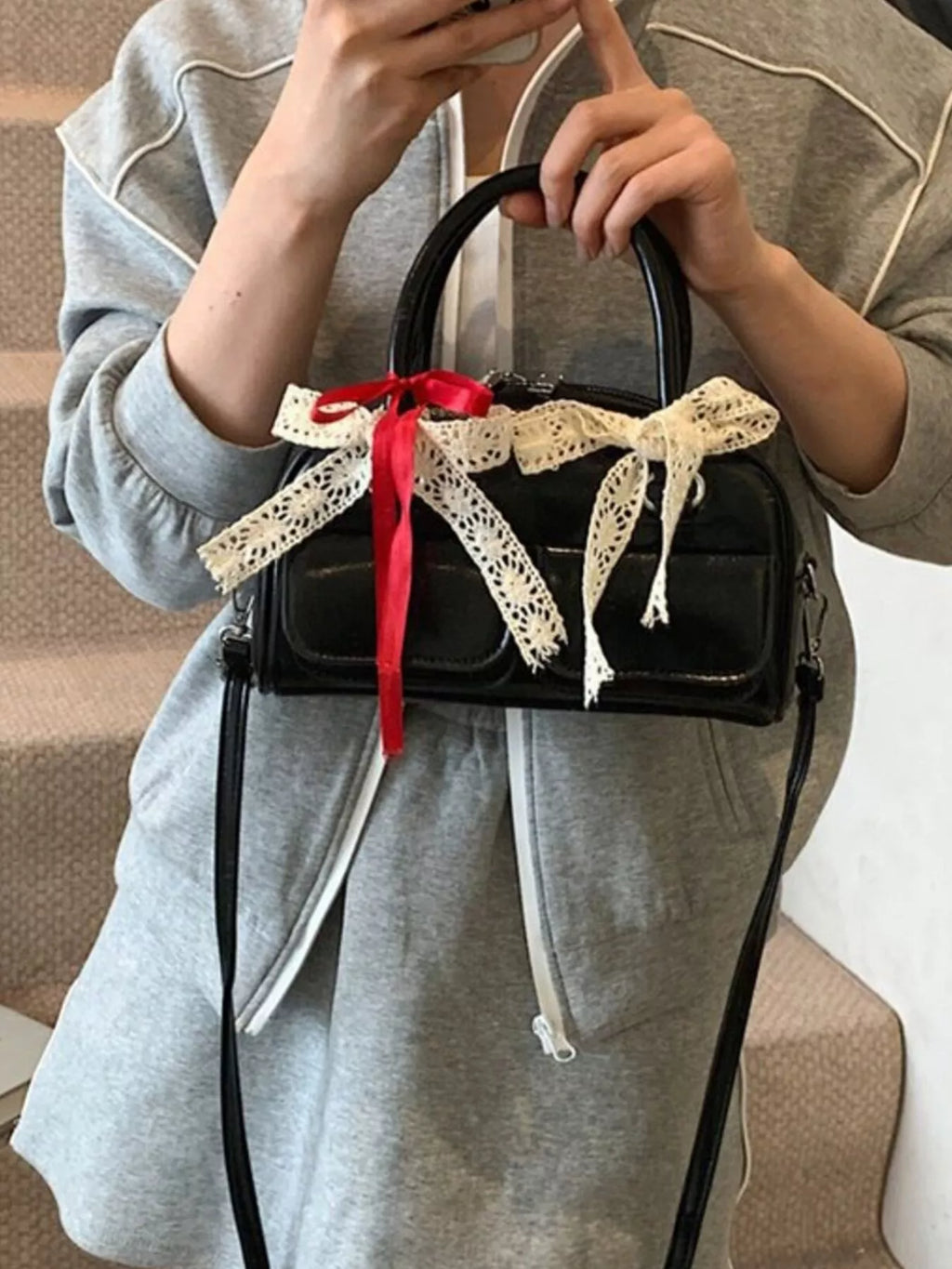 Bow Decor Crossbody Bag