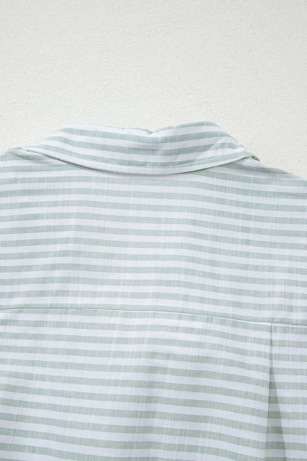 Striped Johnny Collar Long Sleeve Mini Shirt Dress