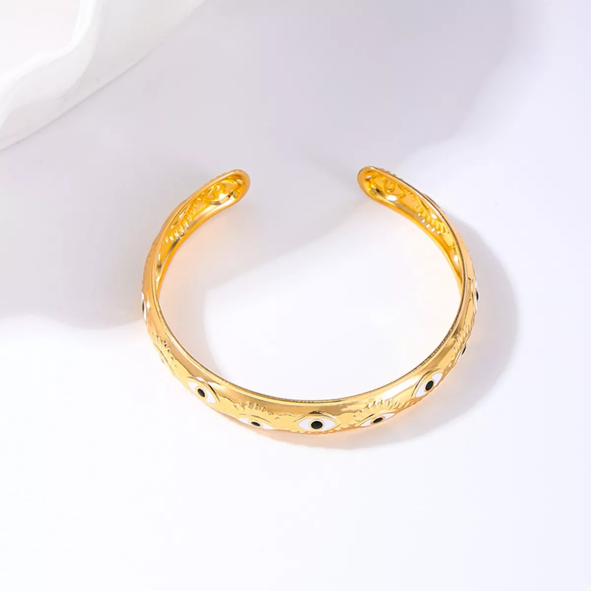 Evil Eye Open Bangle Bracelet
