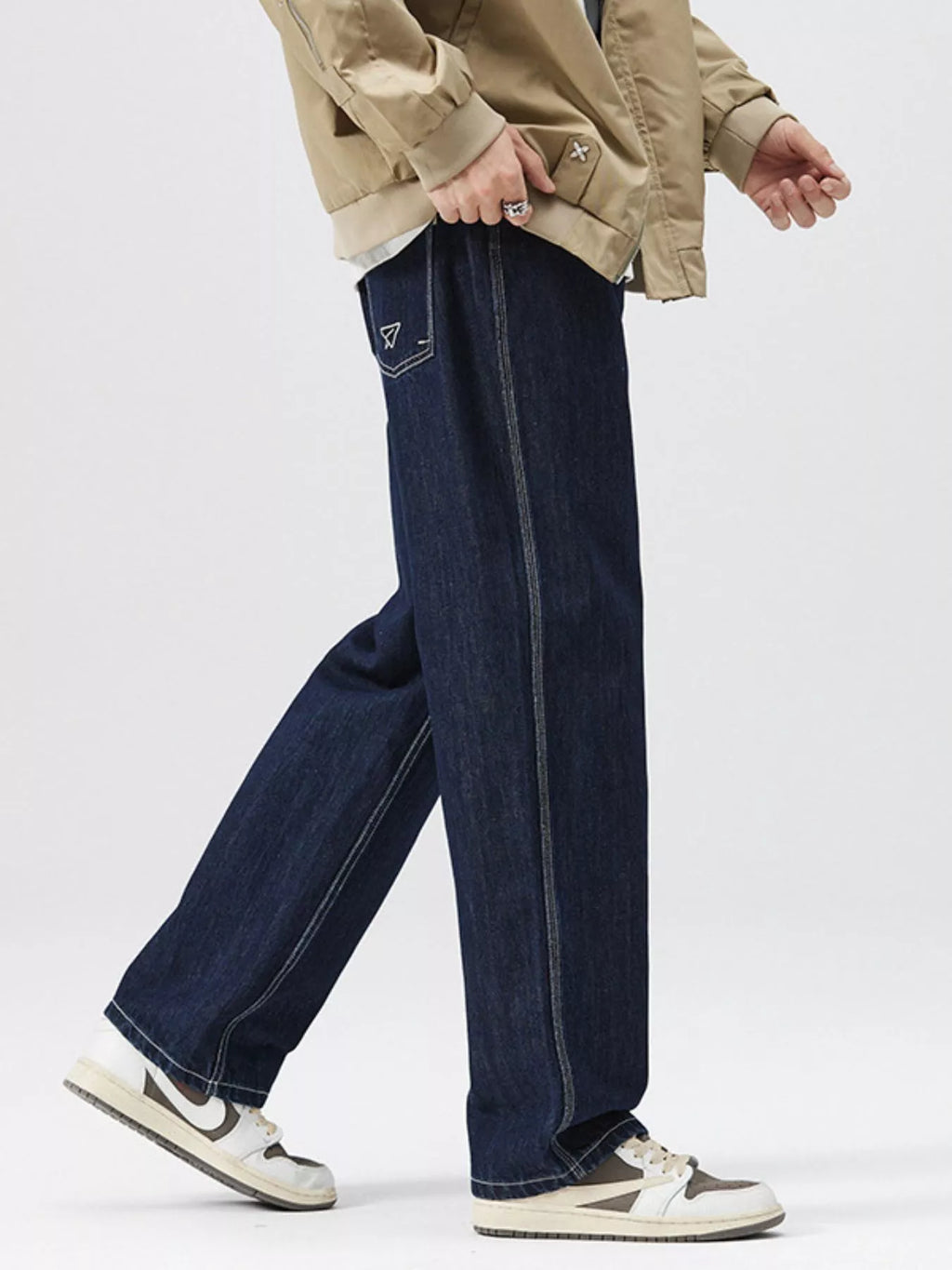 Men's Wide Leg Jeans with Pockets