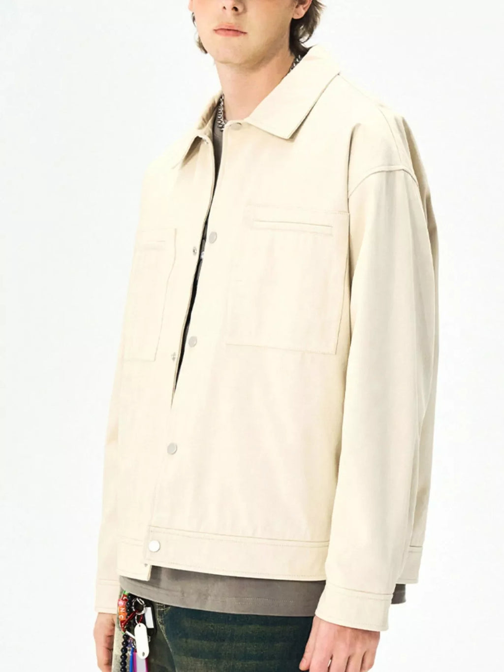 Men's Plus Size Casual Snap Down Jacket