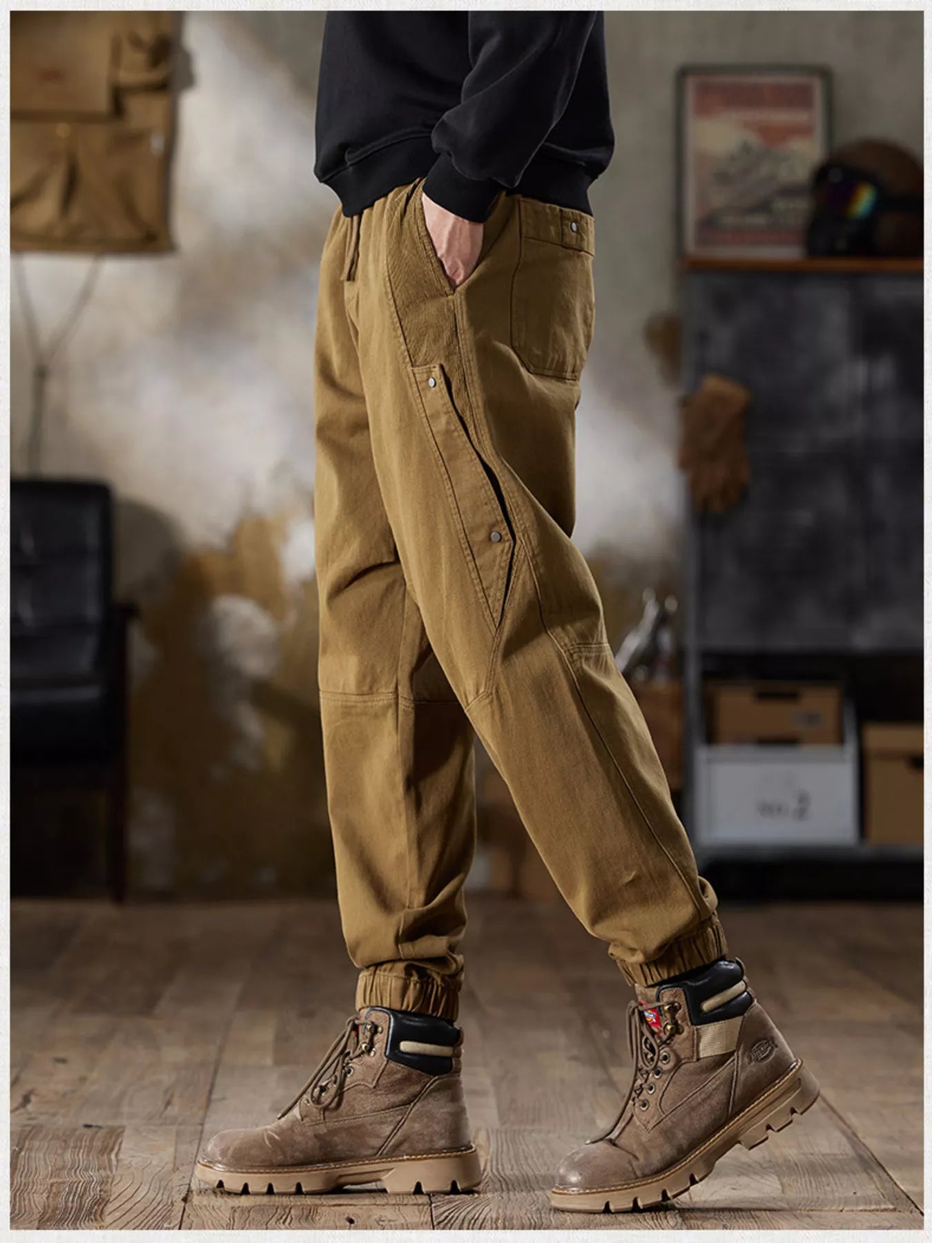 Men's Full Size Casual Drawstring Cargo Joggers Plus Size