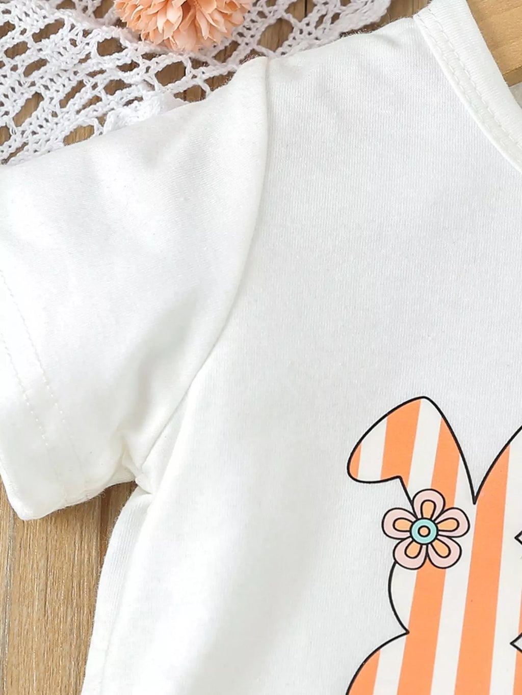 Children's Bunny Round Neck Tee and Pants Set
