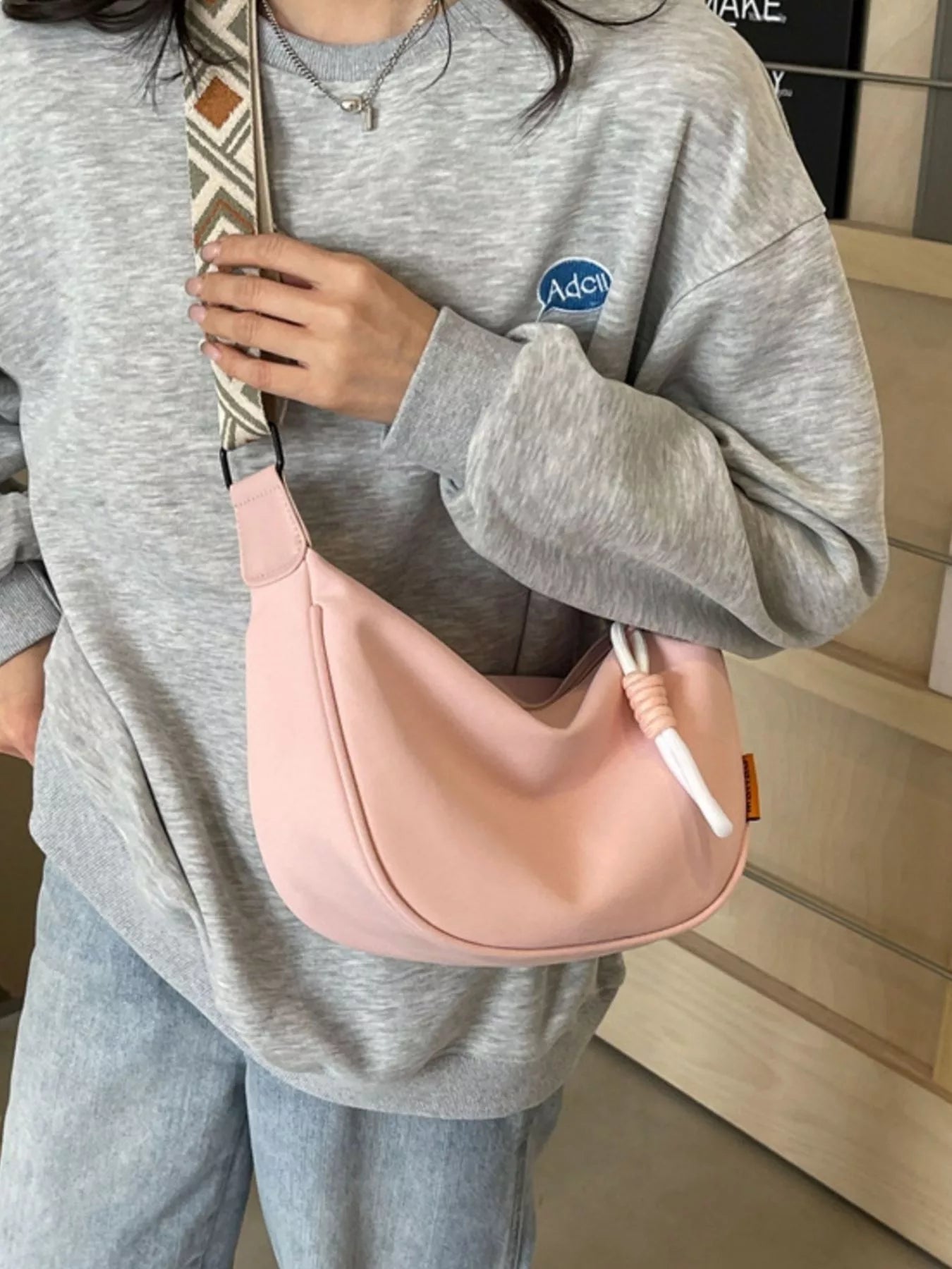 Geometric Strap Crossbody Bag