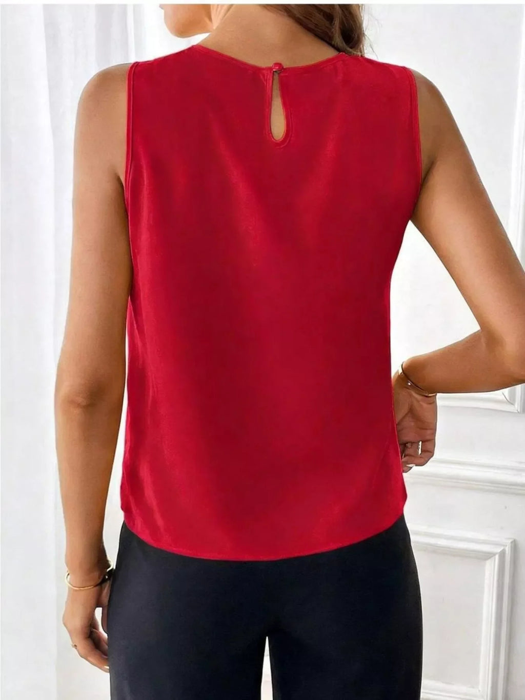 Pleated Round Neck Tank
