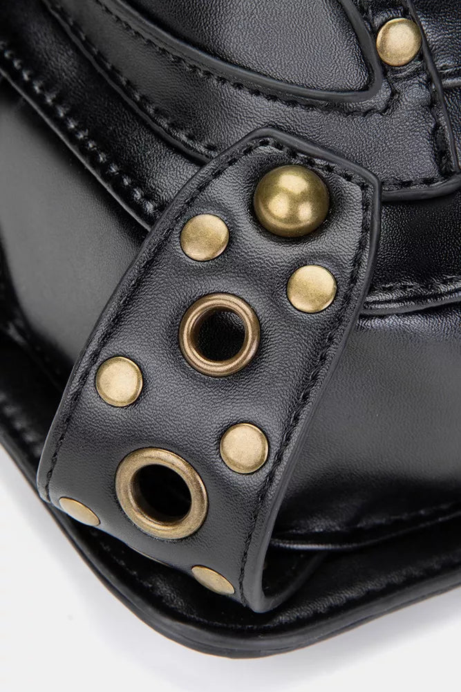 Steampunk Rivet Decor Multipurpose Crossbody Bag