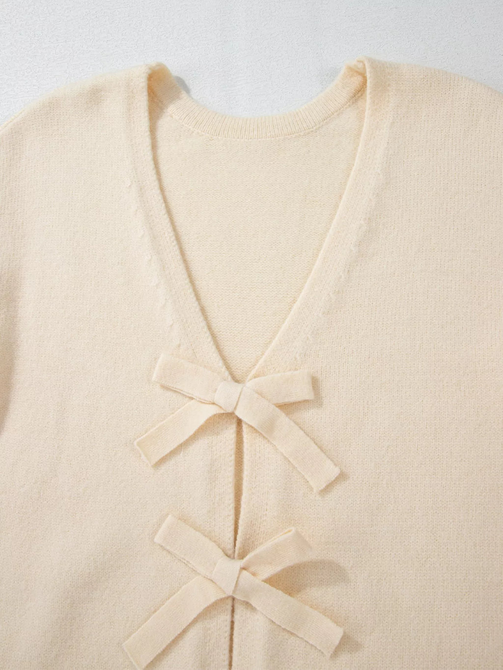 Bow Front Long Sleeve Cardigan
