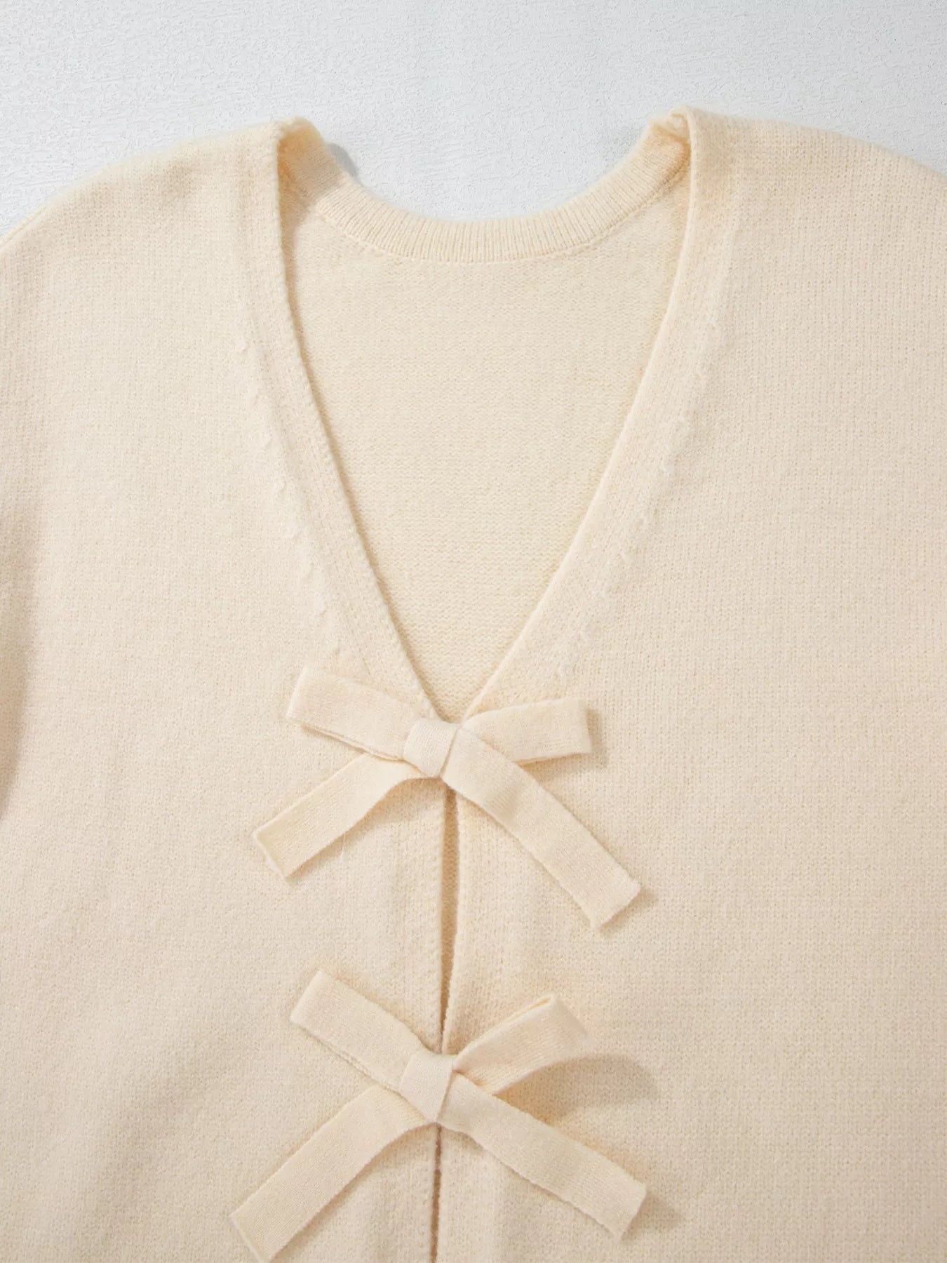 Bow Front Long Sleeve Cardigan