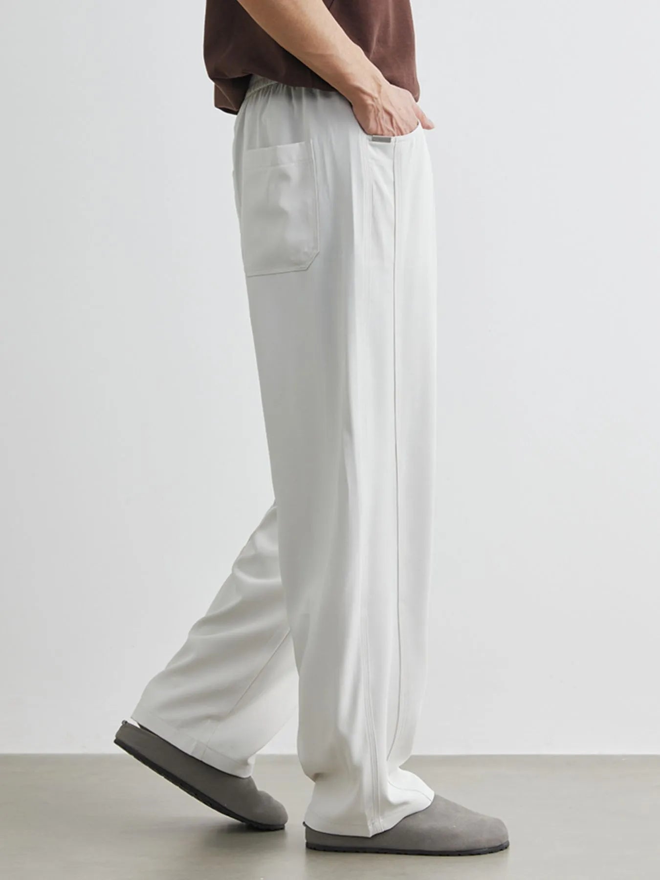 Men's Plus Size Relaxed Fit Wide Leg Casual Pants
