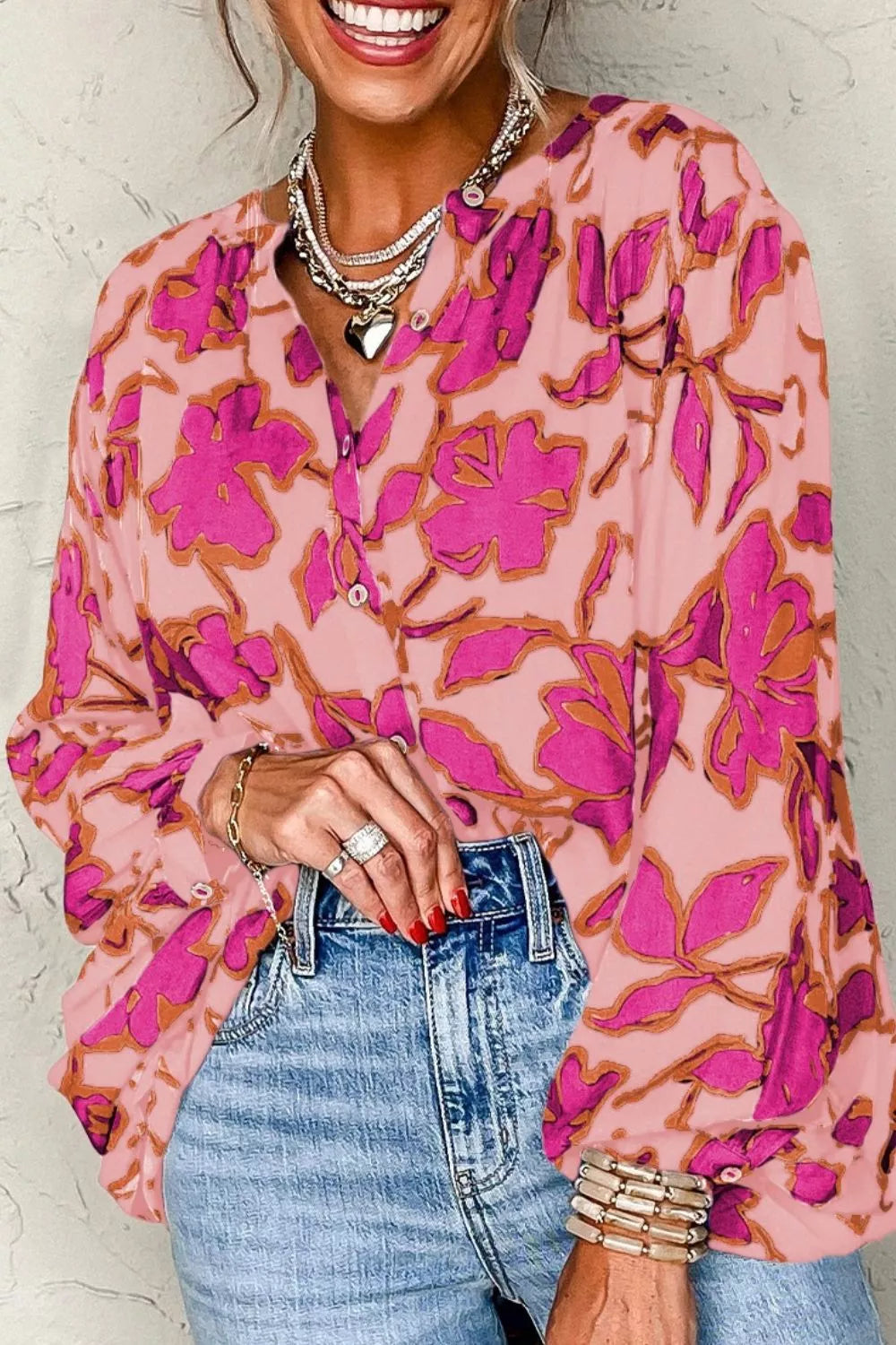 Printed Button Up Shirt