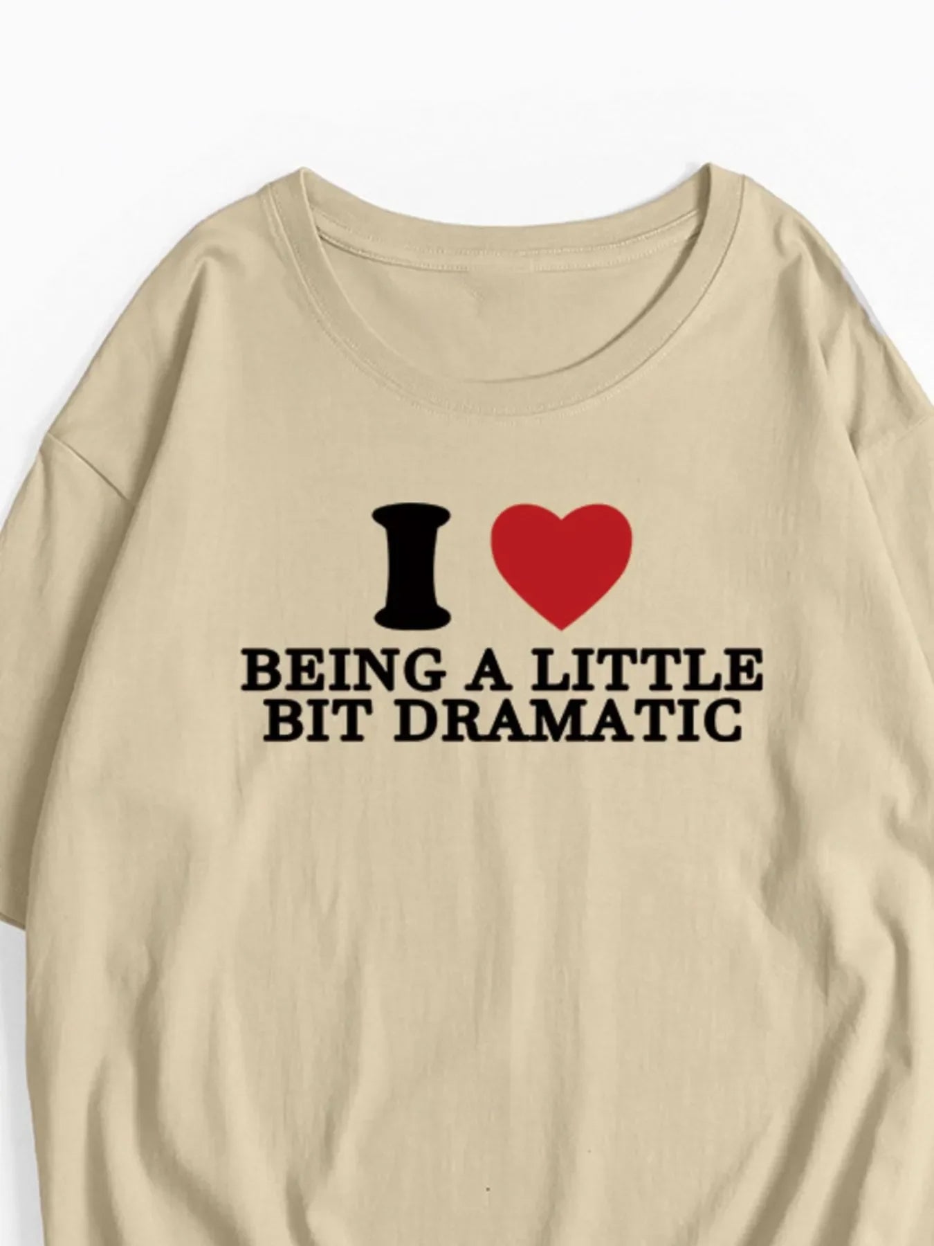 Plus Size Letter Graphic Round Neck Short Sleeve T-Shirt