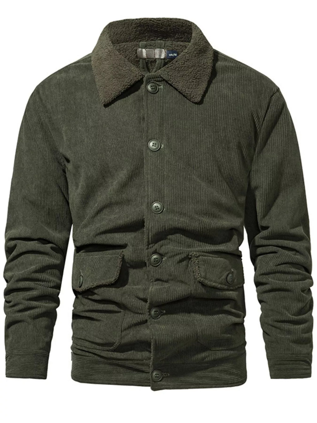 Men's Corduroy Sherpa Lined Button-Up Jacket
