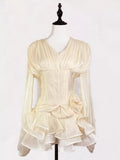 Ruffled Long Sleeve Mini Dress