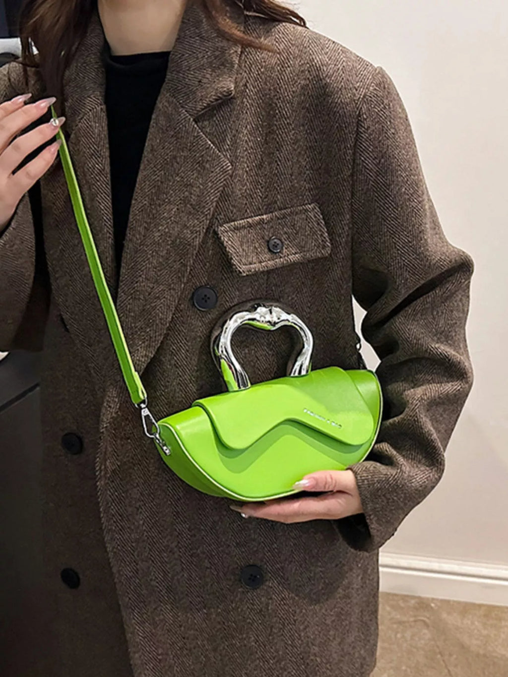 Half-Moon Crossbody Bag with Handle