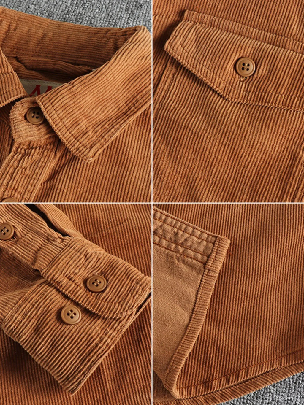 Men's Plus Size Corduroy Long Sleeve Button Up Shirt