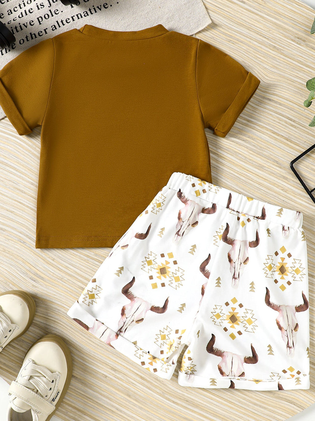 Children's Mama' Boy Graphic Casual Tee and Shorts Set