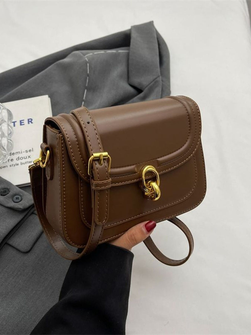 Adjustable Strap Flap Crossbody Bag