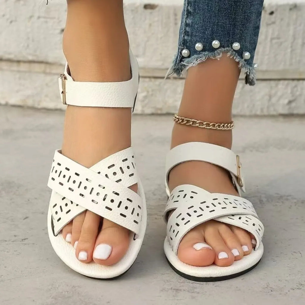 Crisscross Strap Flats Sandals
