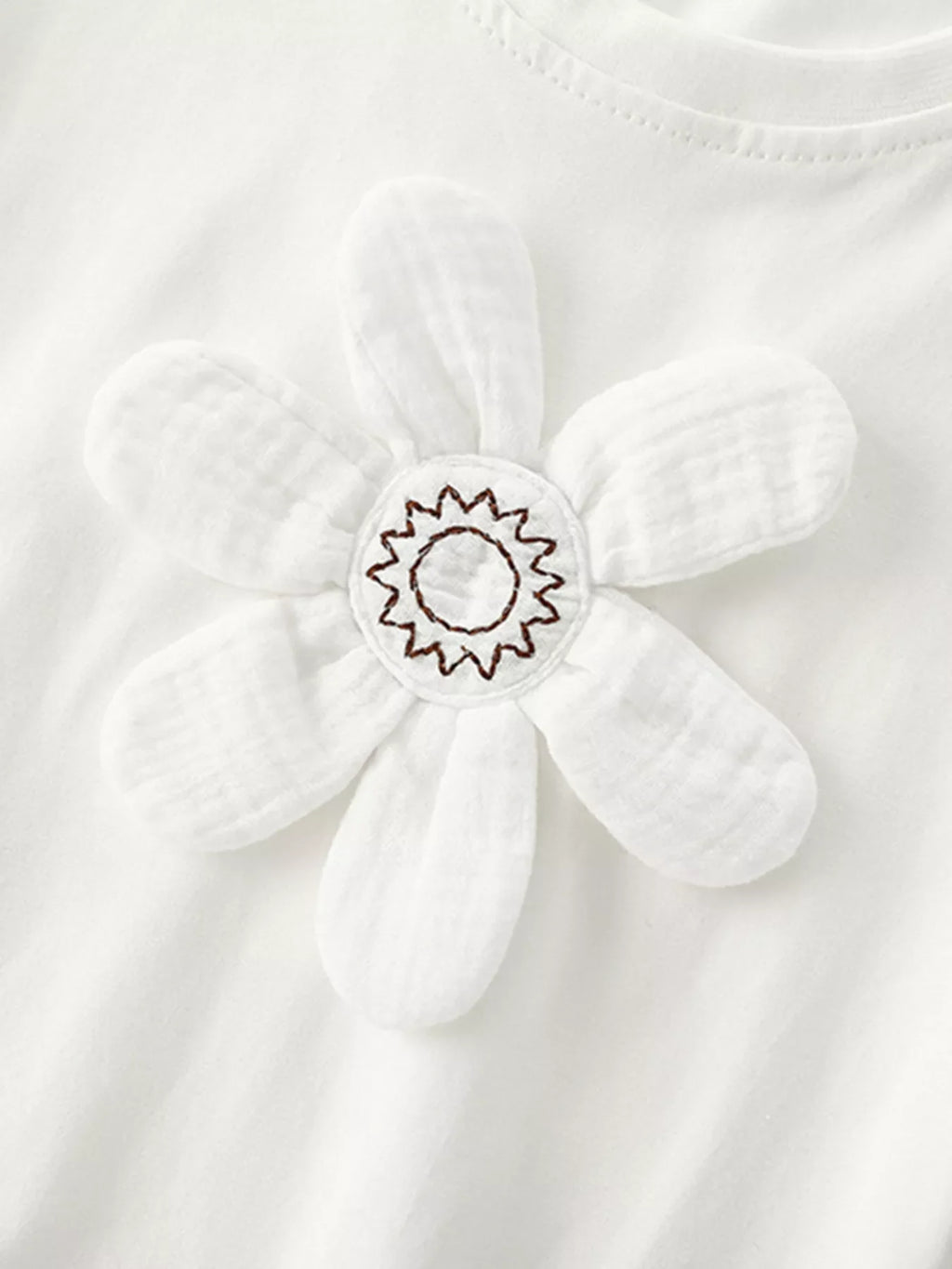 Children's 3D Flower Applique T-Shirt