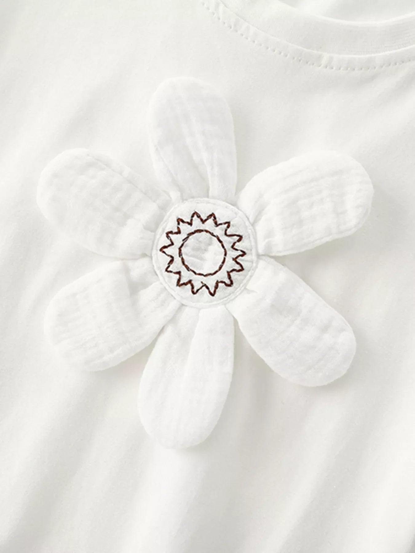 Children's 3D Flower Applique T-Shirt