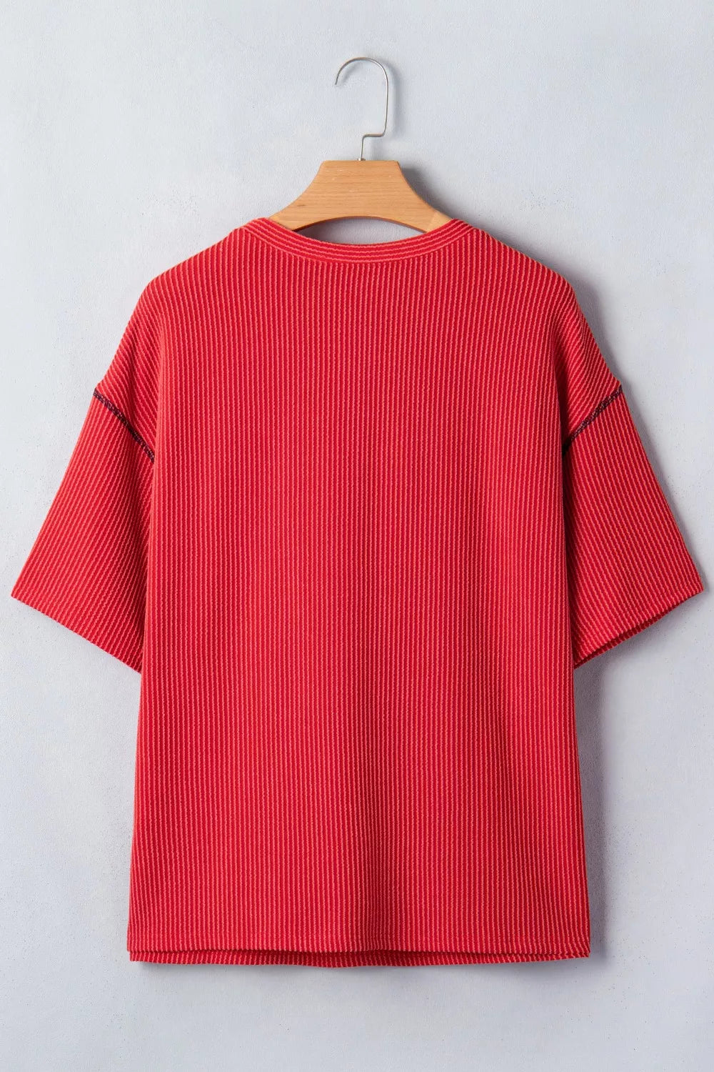Twisted Rib Vintage USA Letter Printed T Shirt