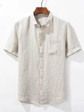 Men's Plus Size Short Sleeve Button-Up Shirt