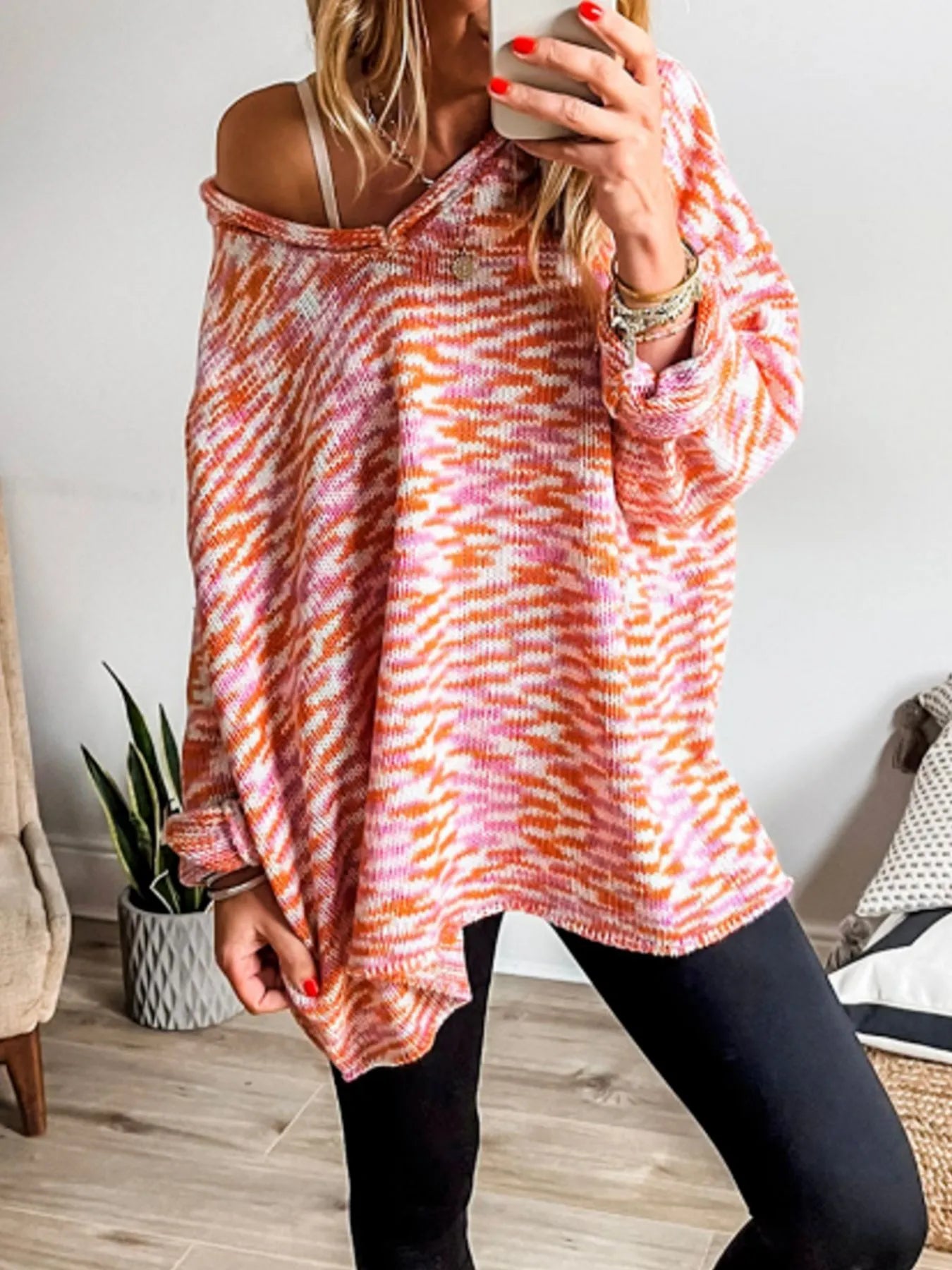 Multi-Color V-Neck Sweater