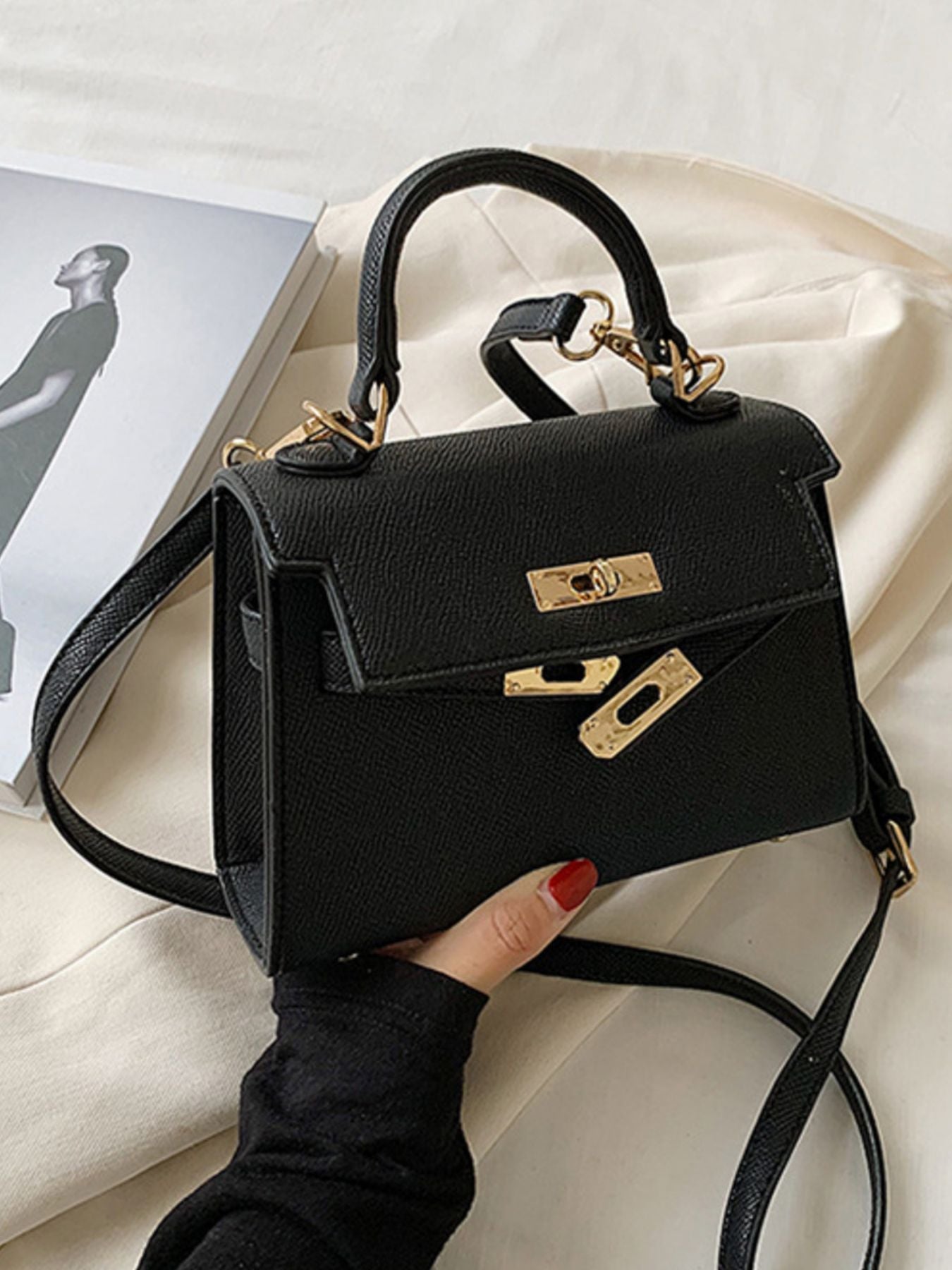 Adjustable Strap Flap Crossbody Bag