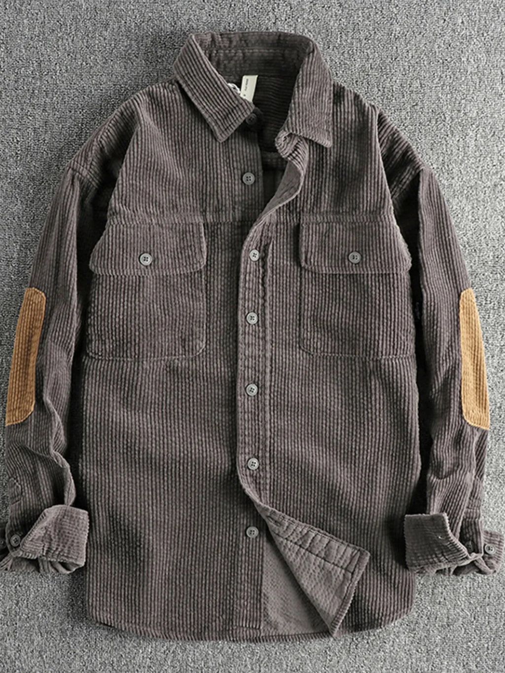 Men's Plus Size Button Up Corduroy Shirt