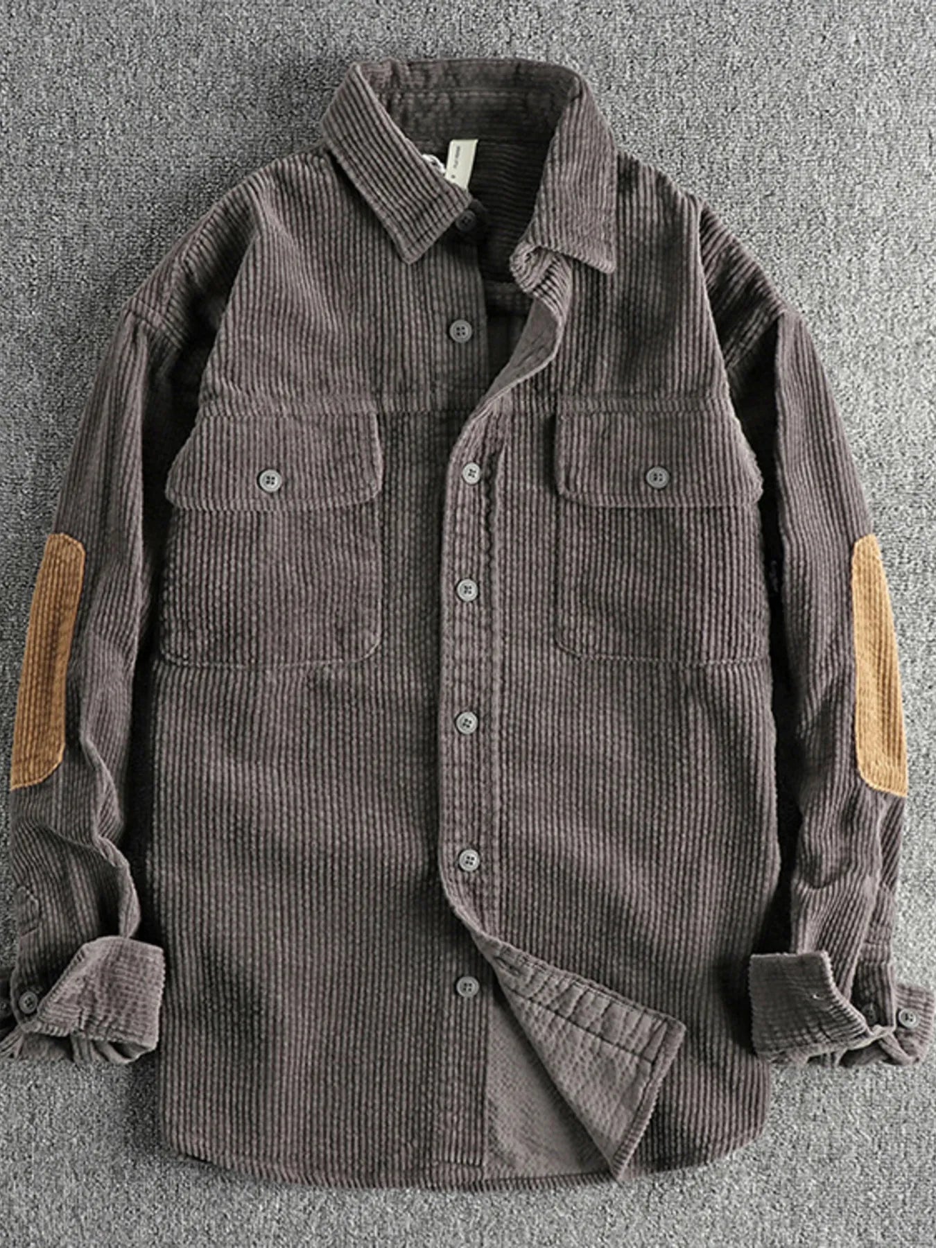 Men's Plus Size Button Up Corduroy Shirt