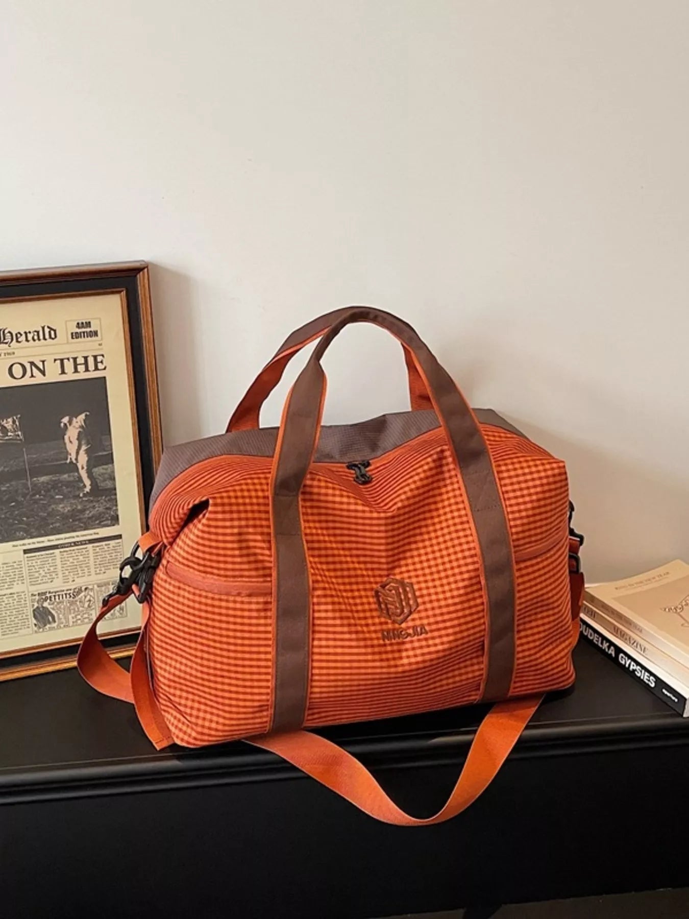 Plaid Oxford Cloth Travel Bag