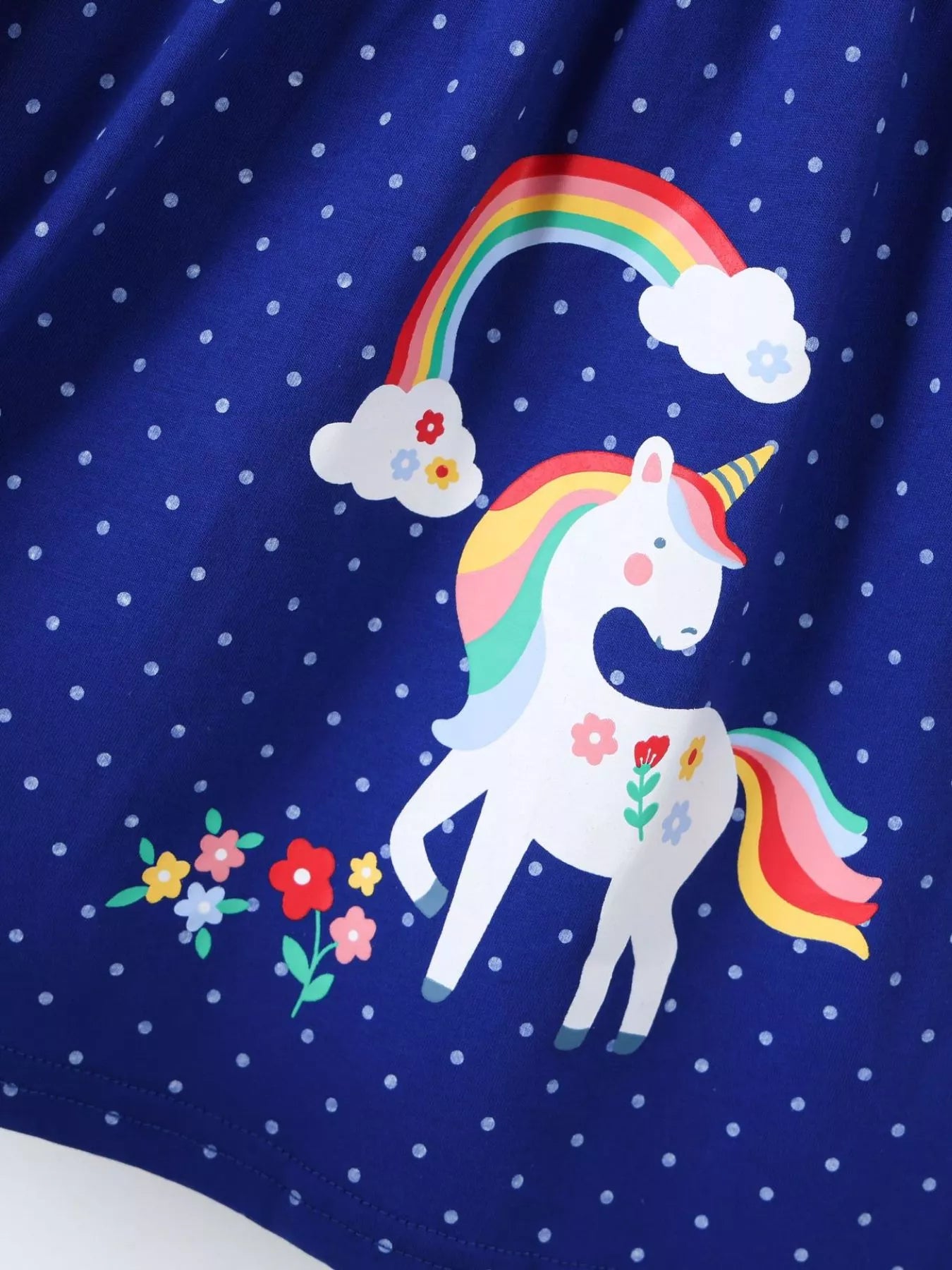 Children's Polka Dot Unicorn Rainbow Dress