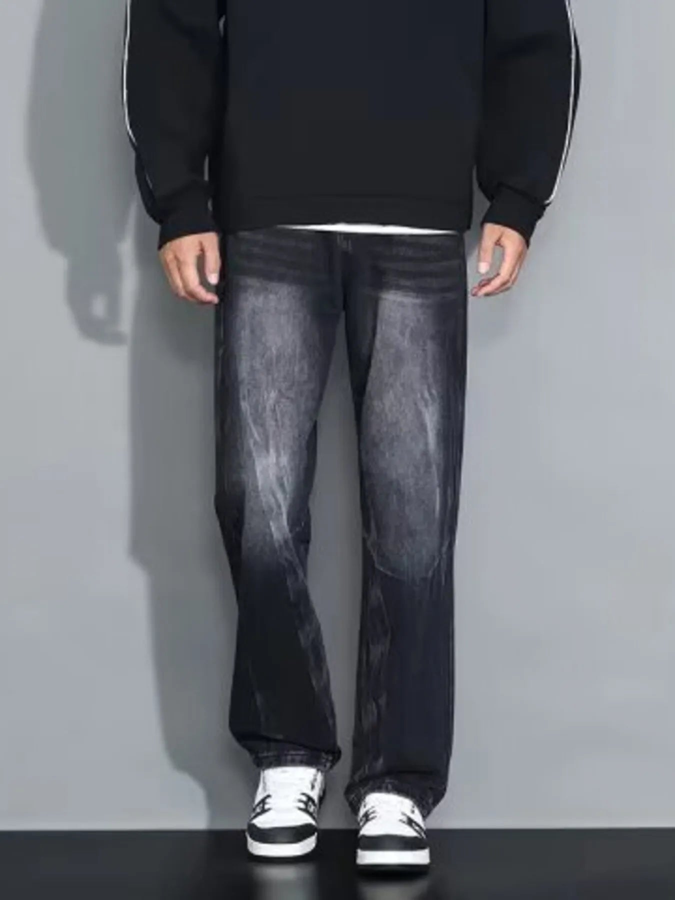 Men's Full Size Wash Loose Fit Jeans Plus Size