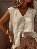 Crochet Lace V-Neck Vest