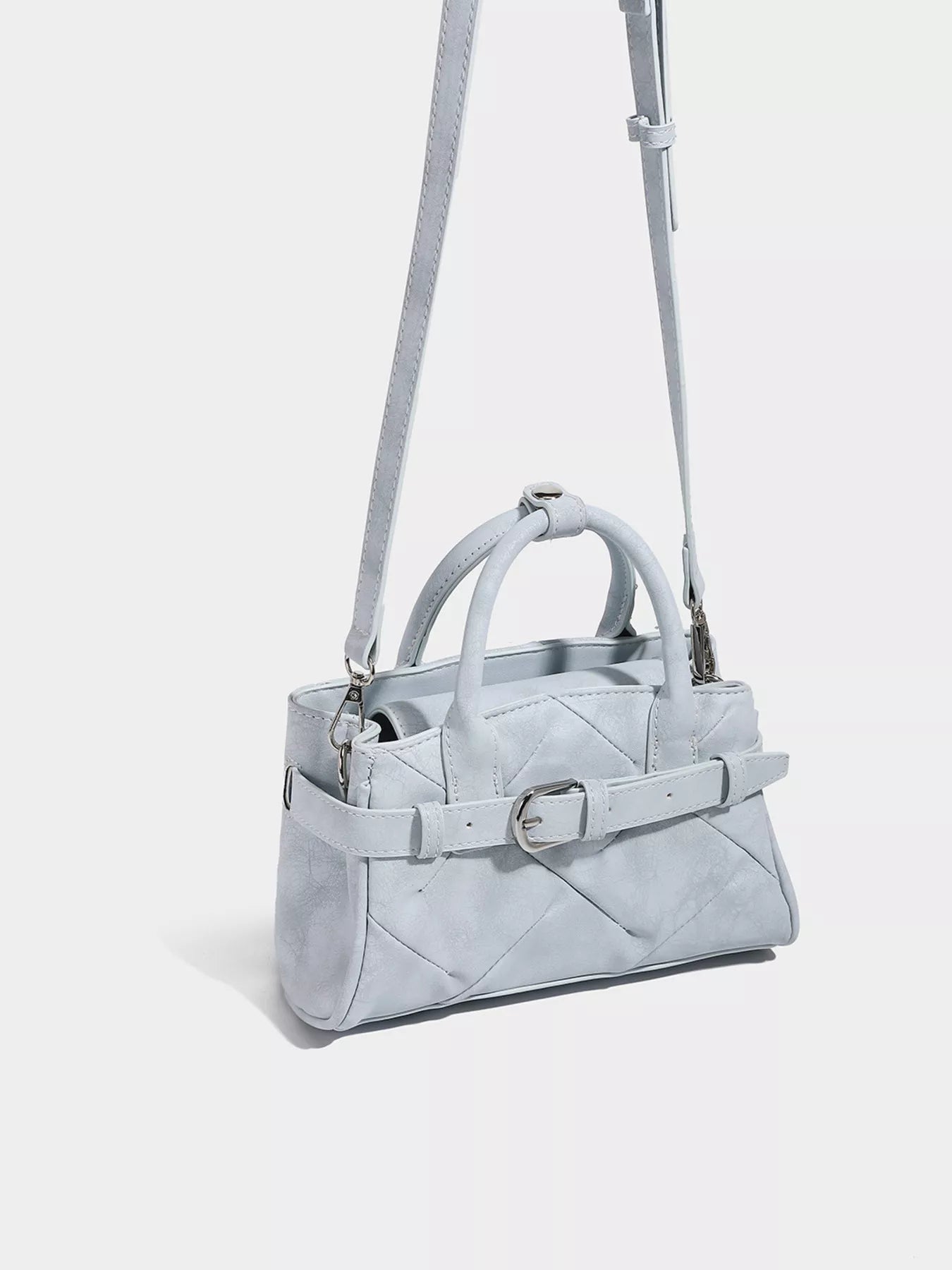 Quilted Buckle Accent Crossbody Bag