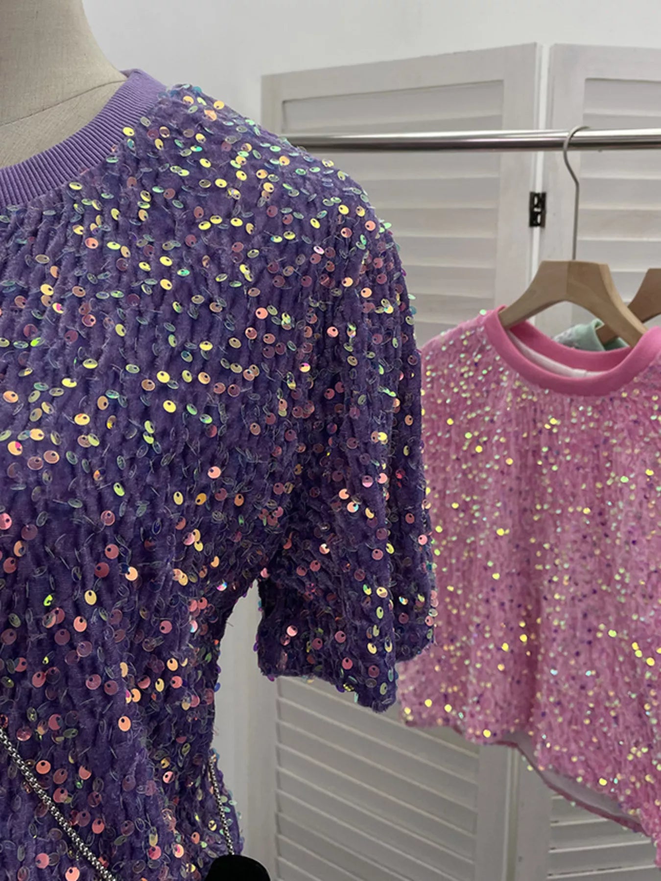 Sequin Short Sleeve T-Shirt