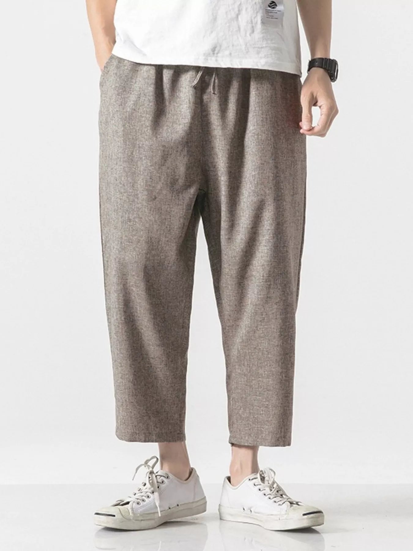 Men's Plus Size Casual Cropped Pants