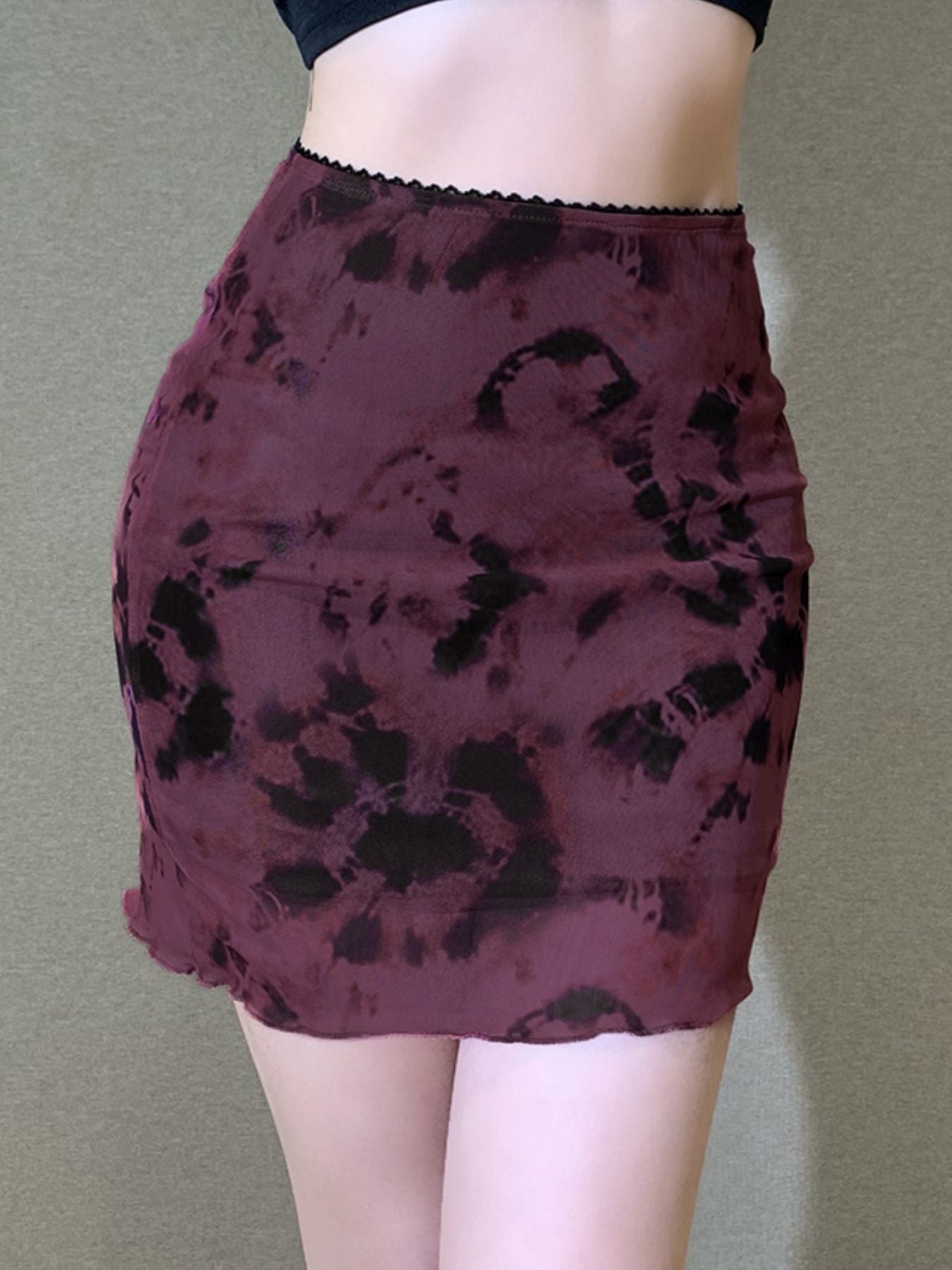 Tie-Dye Bodycon Mini Skirt