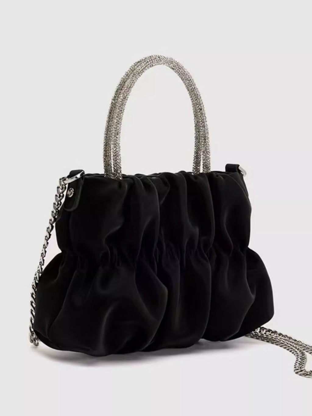 Ruched Chain Crossbody Bag