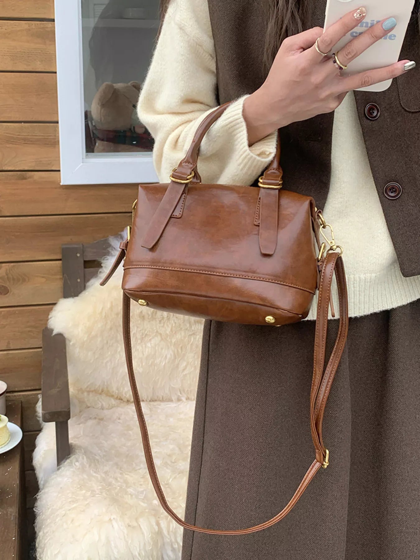 Vintage Leather Crossbody Bag