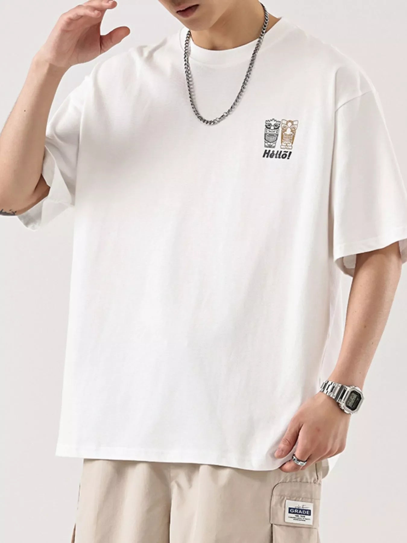 Men's Plus Size Graphic Round Neck Half Sleeve T-Shirt