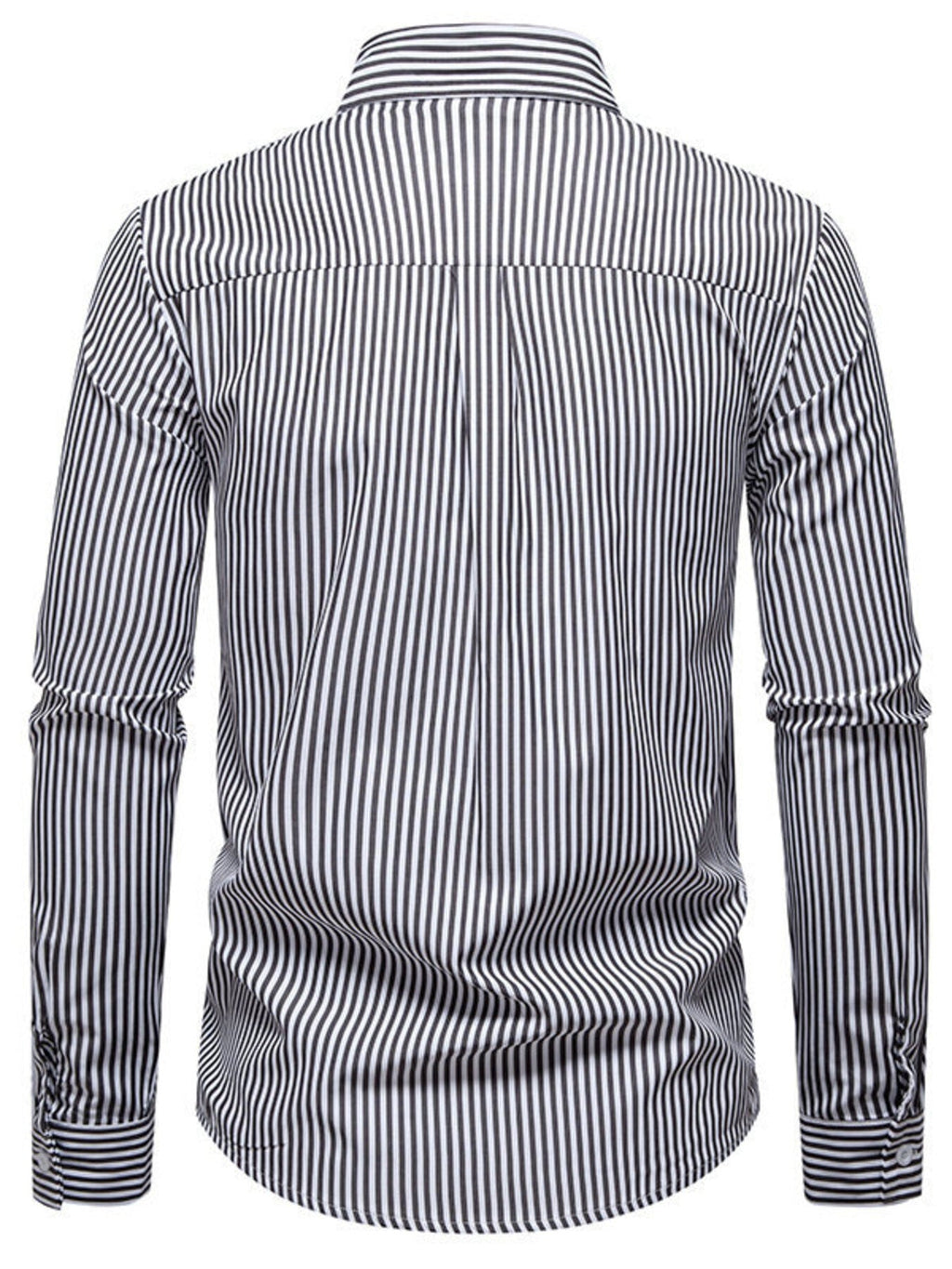 Men's Striped Woven Pattern Long Sleeve Shirt