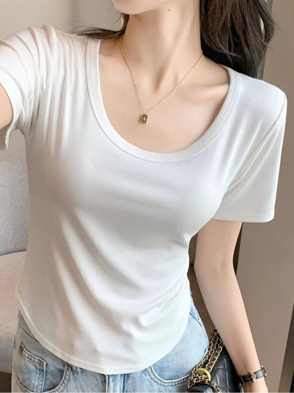 Plus Size Round Neck Short Sleeve T-Shirt